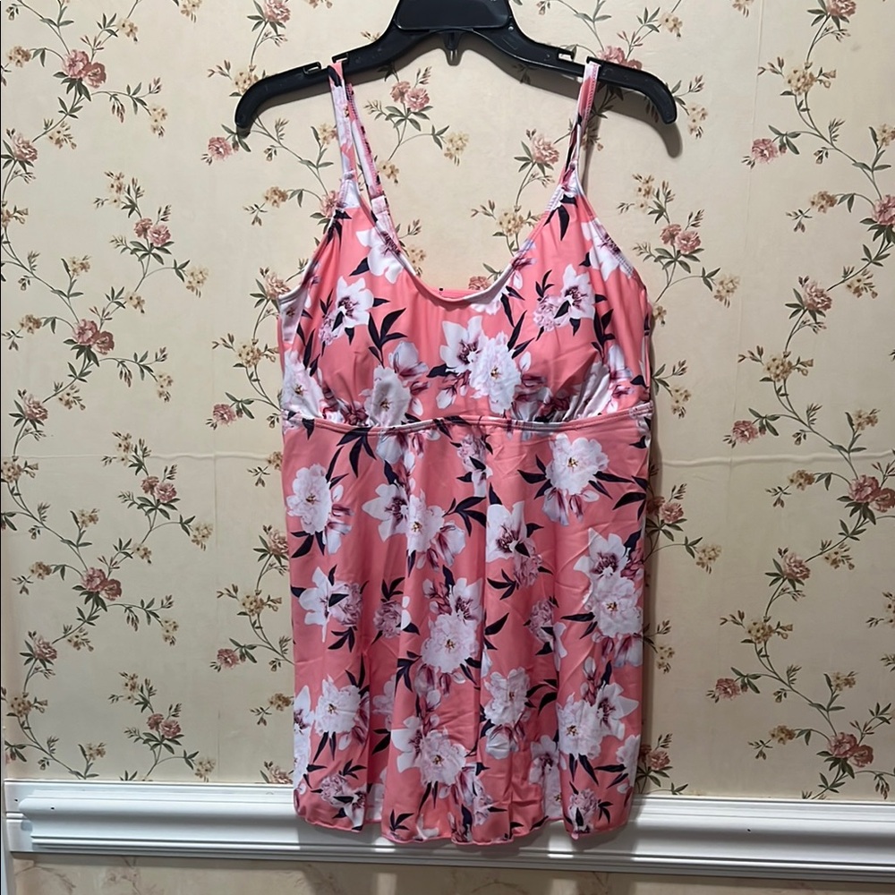 Floral Pink Tankini Top Only